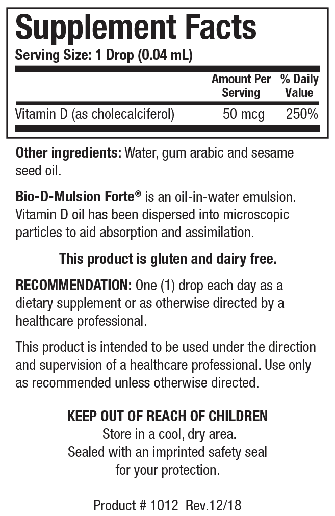 Biotics Research Bio-D-Mulsion Forte 1 oz - www.myworldwo.com