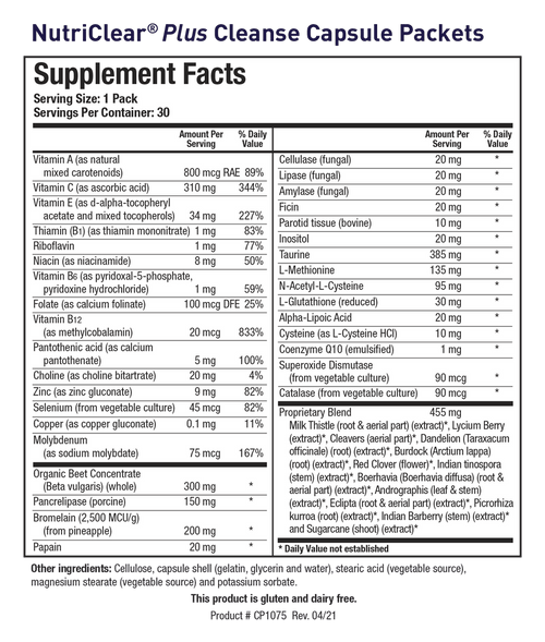 Biotics Research NutriClear Plus 15 Day Metabolic Cleanse Program 30 Packets - www.myworldwo.com