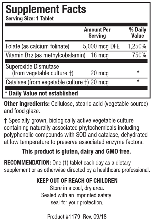 Biotics Research Folate-5 Plus 120 Tablets - www.myworldwo.com