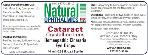 Cataract Crystalline Lens Eye Drops 10 ml PACK OF 3 - Natural Ophthalmics - Expire 6.2023 - www.myworldwo.com