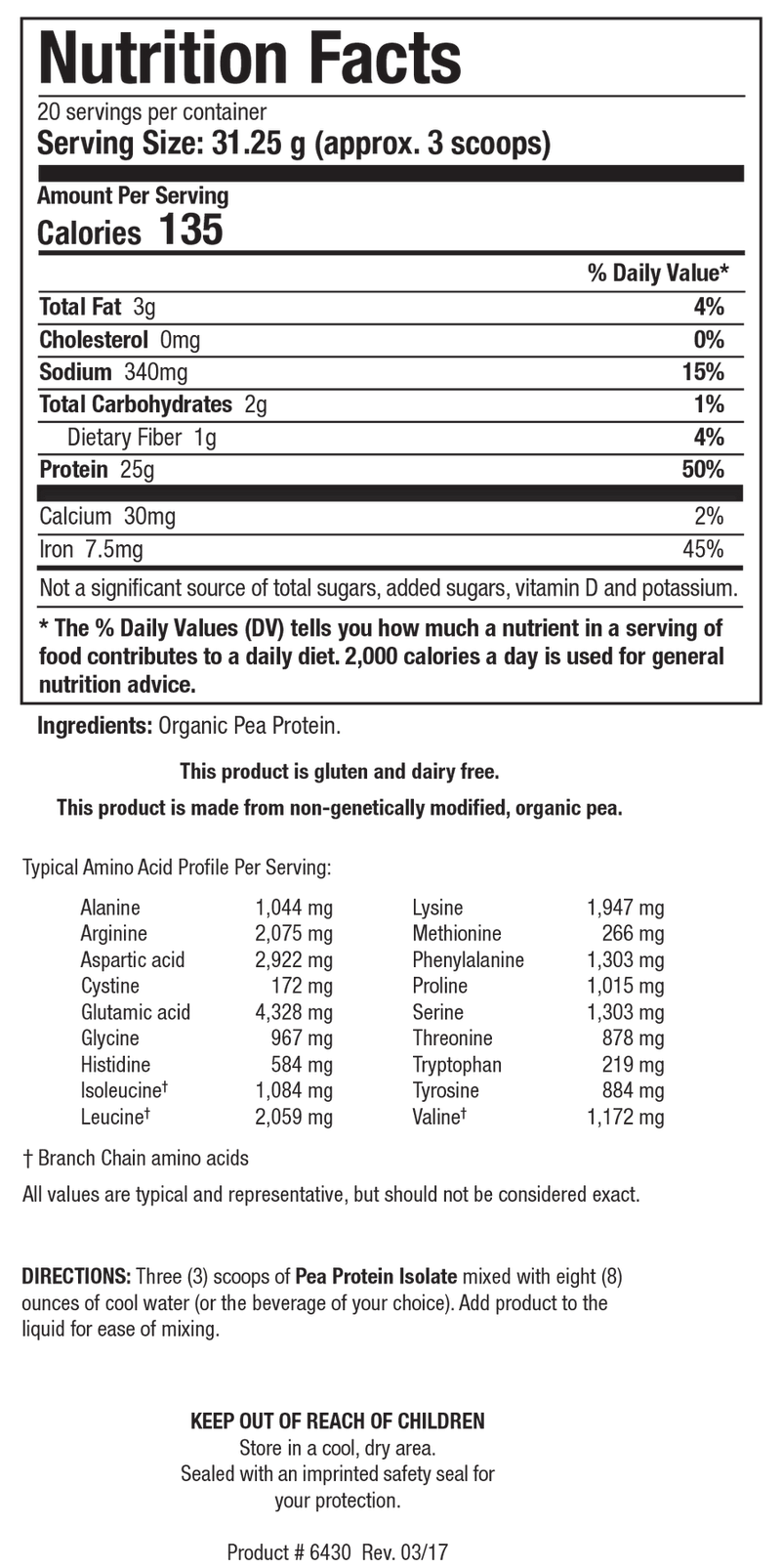 Biotics Research Pea Protein Isolate 22oz - www.myworldwo.com