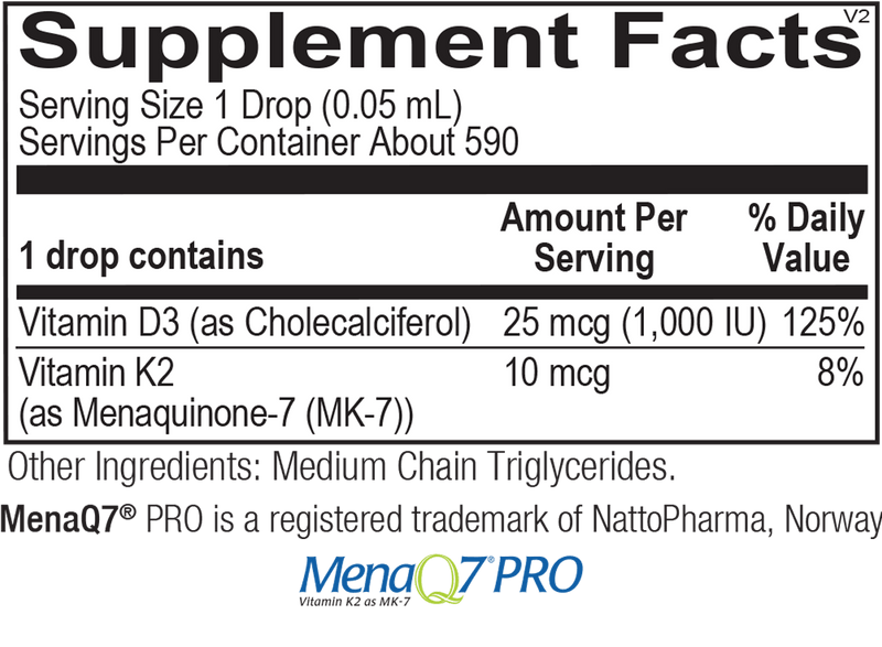 Ortho Molecular Vitamin D3 With K2 Liquid 1 Oz - www.myworldwo.com