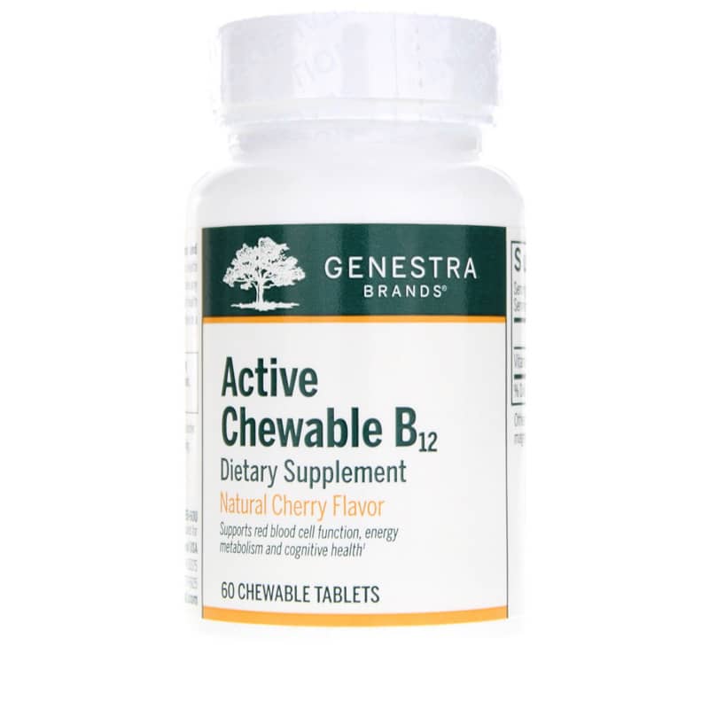 Genestra Active Chewable B12 Cherry Flavor 60 Chewable Tablets 2 Pack