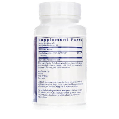 Klaire Labs Phosphatidyl serine SF 60 Capsules