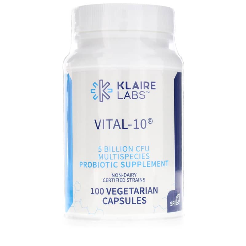 Klaire Labs Vital-10 Multi-Species Probiotic 5 Billion CFU 100 Capsules