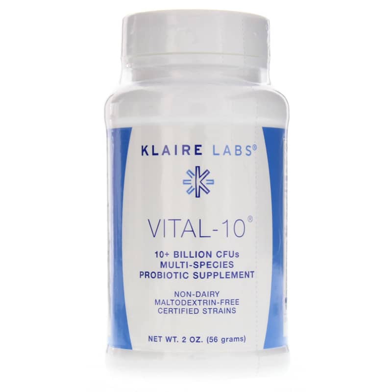 Klaire Labs Vital-10 Powder Multi-Species Probiotic 10 Billion CFU 2 Oz