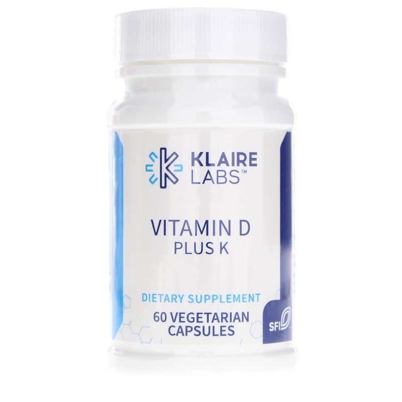 Klaire Labs Vitamin D Plus K 60 Veg Capsules