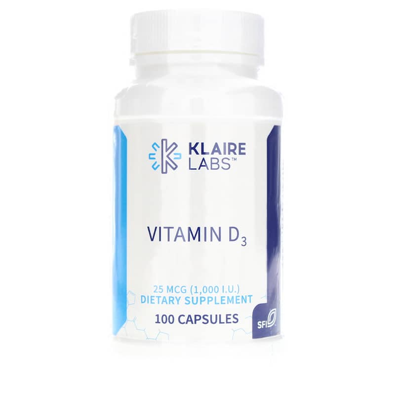 Klaire Labs Vitamin D3 25 Mcg 100 Capsules