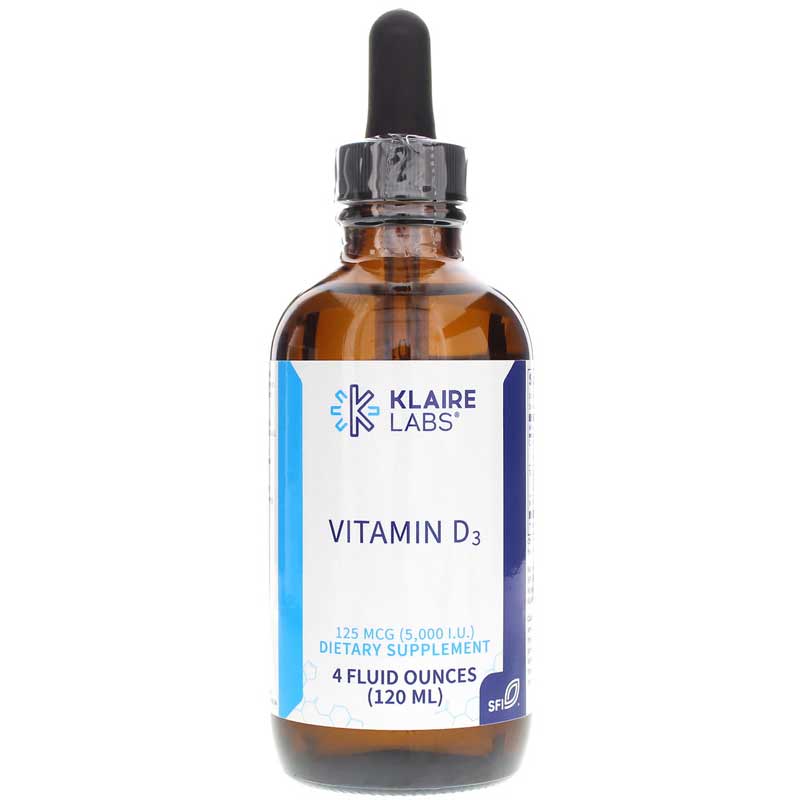 Klaire Labs Vitamin D3 5,000 IU Liquid 4 Oz