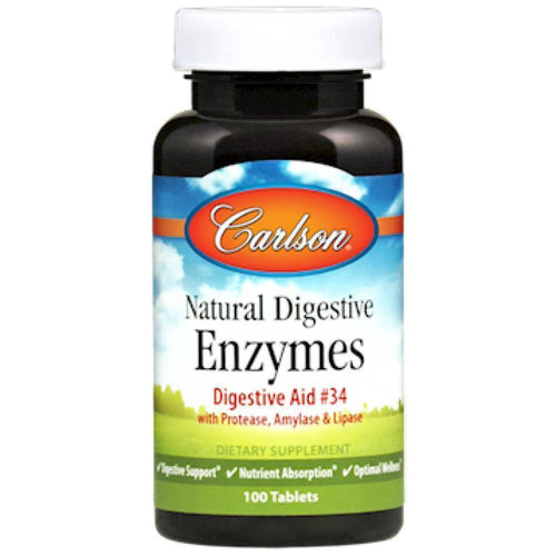 Carlson Labs , Natural Digestive Enzymes 100 Tablets 2 Pack - www.myworldwo.com