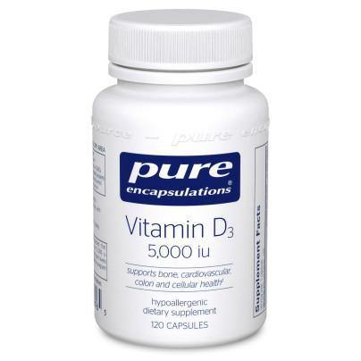 Pure Encapsulations , Vitamin D3 5000 IU 120 Veg Capsules - www.myworldwo.com